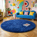 Amdrebio Navy Blue Big Round Circle Area Rug 6Ft by Amdrebio