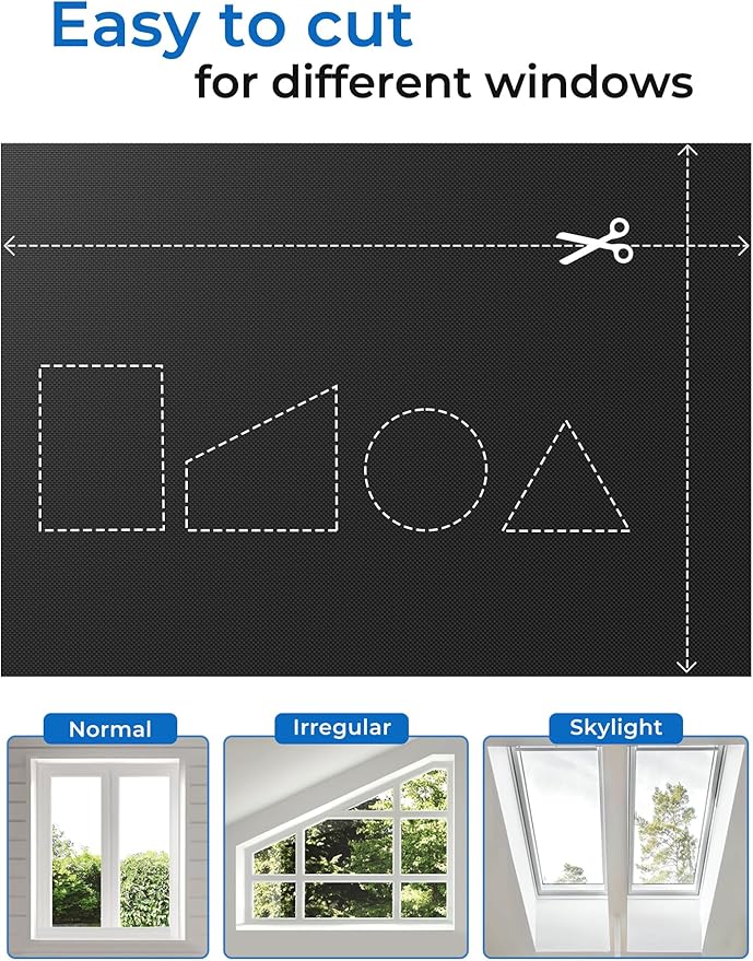 Blackout Curtains 79"x72" Portable No Drill Black Out Window Cover | 100% - Image 4