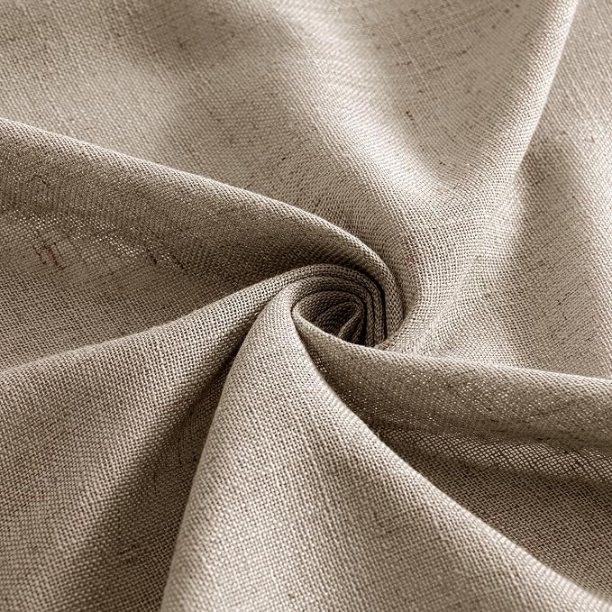 MIULEE Taupe Grey Linen Curtains 52x84 Inch Length 2 Panels - Image 8