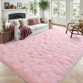 Noahas 4'x5'3'' Pink Fluffy Soft Area Rug Non-Slip by ModernHomeDecor