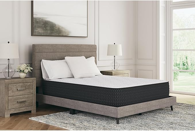 Signature Design by Ashley Limited Edition Plush 12 Inch Hybrid Mattress with Gel Memory Foam and Edge Support for Cool Sleep and Pressure Relief, Twin, Fiberglass Free, Mattress In A Box