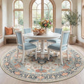 RELEANY Washable Area Rug, Round 7ft, Water Repellent, Pet Friendly, Vintage by RELEANY