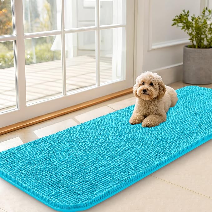 OLANLY Dog Door Mat for Muddy Paws 59x20, Super Absorbent Chenille Mud Mat | by OLANLY