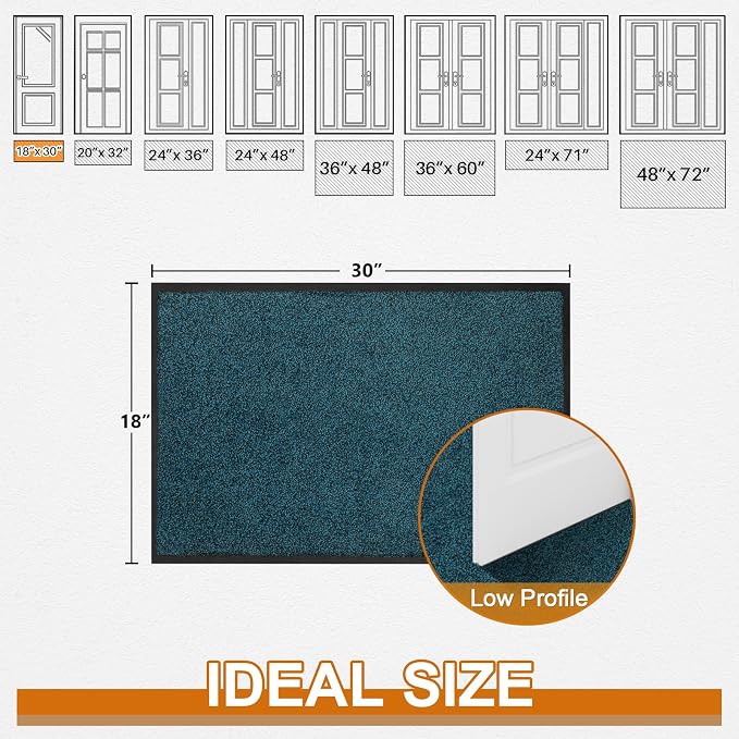 Super Absorbent Front Door Mat, 29.5" x 17", Non-Slip Washable Indoor Doormats - Image 3