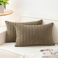 Aegero Pack of 2 Corduroy Decorative Throw Pillow Covers 12x20 Inch by Unknown