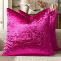 GIGIZAZA Crushed Hot Pink Velvet Throw Pillow Covers 18x18 Pack of 2 | by GIGIZAZAFocusingonhomedecoration