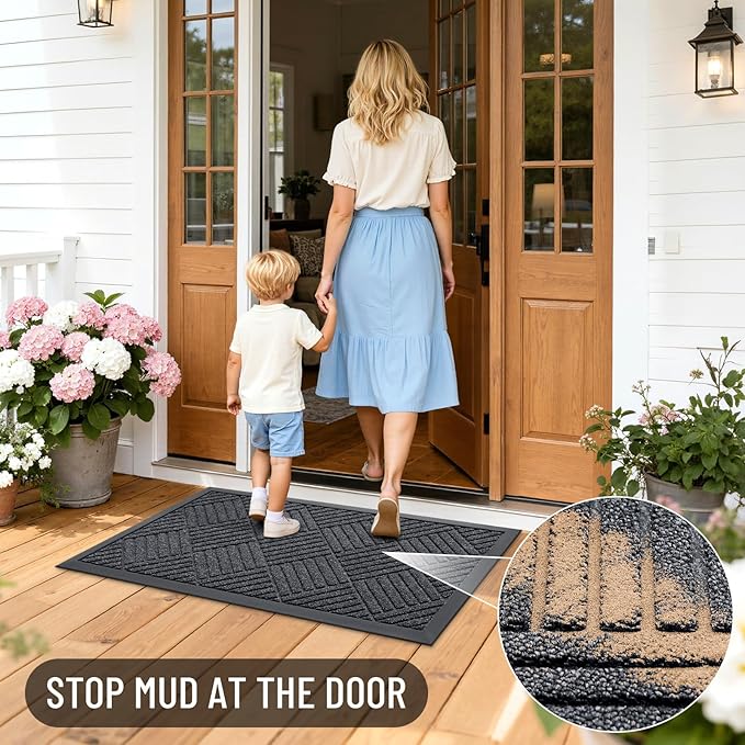 OLANLY Front Door Mat Outside Entrance 47x32, Waterproof Heavy-Duty Doormat | - Image 7