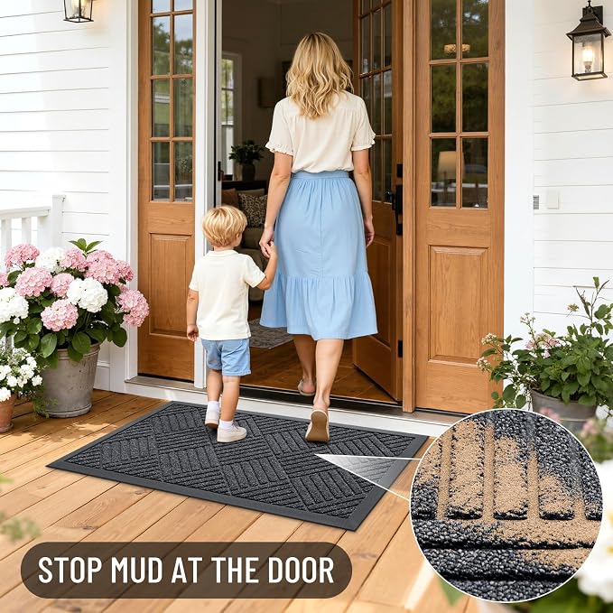 OLANLY Front Door Mat Outside Entrance 35x23, Waterproof Heavy-Duty Doormat | - Image 7