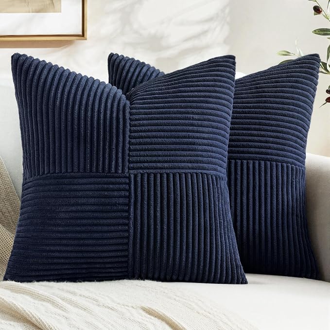 MIULEE Navy Blue Decorative Throw Pillow Covers 16x16 Inch by MIULEE