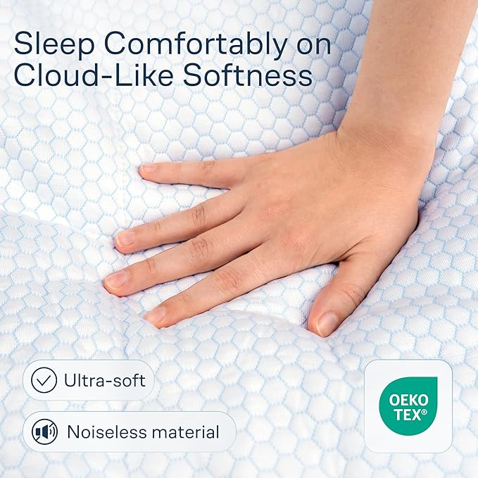 Niagara Cooling Full Mattress Topper - Pillow Top Mattress Cover Quilted Fitted Cooling Topper for Back Pain Deep Pocket Fits 20 Inches (54x75 Inches)
