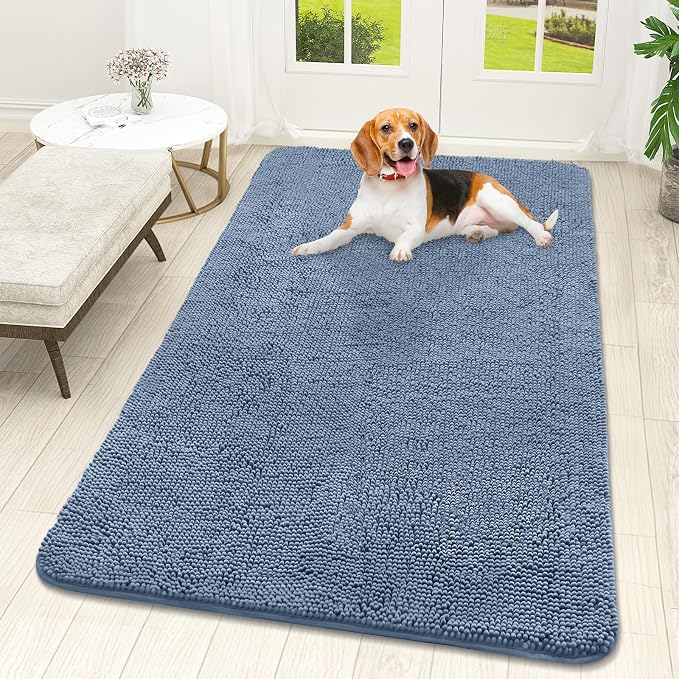 OLANLY Dog Door Mat for Muddy Paws 59x32, Super Absorbent Chenille Mud Mat | by OLANLY