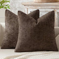 MIULEE Decorative Couch Throw Pillow Covers 16x16 Inch Dark Brown 2 Pack | by MIULEE