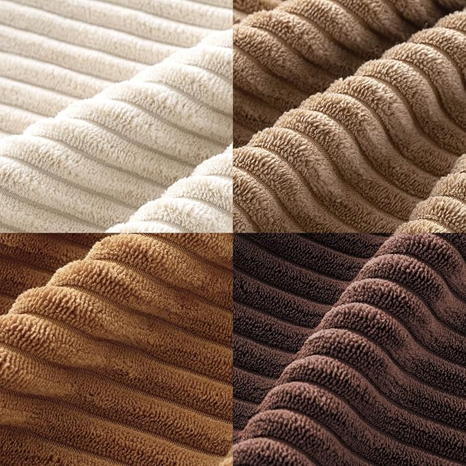 MIULEE Fall Corduroy Decorative Throw Pillow Covers Brown Series 24x24 | Set of - Image 3
