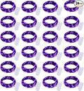 Brightown 24 Pack Fairy Lights Battery Operated, Halloween String Lights Waterproof Black Wire 7 ft 20 LED Firefly Starry Lights for Hallowen Decorations DIY Paper Lantern Craft Pumpkin (Purple)