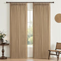 Pleated Linen Rust Brown Curtains 84 Inches Long 2 Panels Set by PleatedDrapes