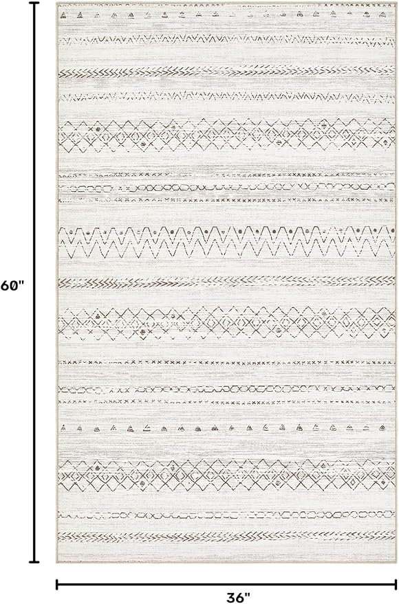 cotiled Washable 3x5 Entryway Rugs: Boho Moroccan Soft Small Rug | Solve Modern - Image 2