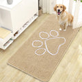 OLANLY Dog Door Mat for Muddy Paws 47x24, Paw Print Design Chenille Mud Mat | by OLANLY