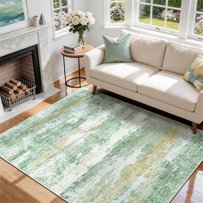 Aelenmu 5x7 Area Rugs for Living Room Washable Bedroom Dining Room Green | by Aelenmu
