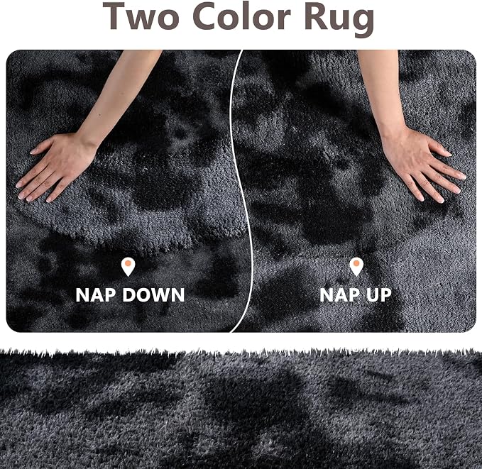 2x8 Tie-dye Dark Grey Runner Rug Washable Non-Slip - Image 9