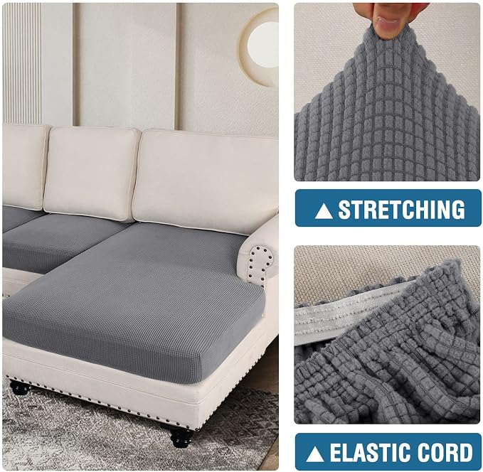 H.VERSAILTEX Sectional Couch Covers 4 Pieces Sofa Seat Cushion Covers L Shape - Image 7
