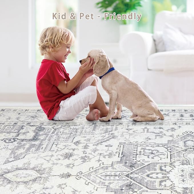 8x10 Washable Area Rugs for Living Room, Dining Room | Ultra Soft Faux Wool - Image 6