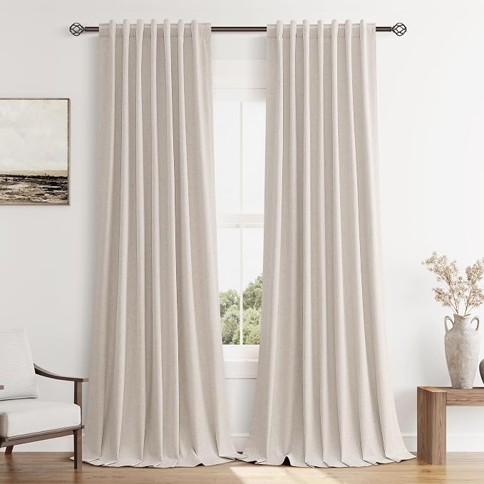 100% Blackout Curtains 120 Inch Length 2 Panels Set by Guken