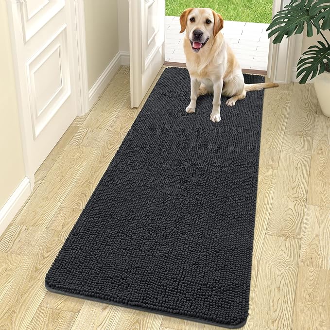 OLANLY Dog Door Mat for Muddy Paws 70x24, Super Absorbent Chenille Mud Mat | by OLANLY