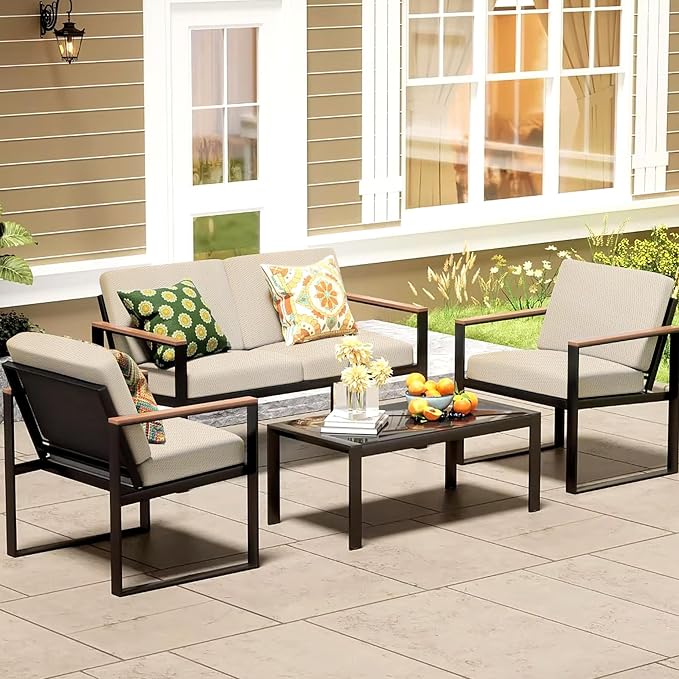 8Pcs Patio Cushion Covers, Outdoor Stretch Cushion Covers, Washable | Stretch - Image 7