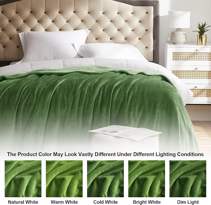 KMUSET Fleece Blanket Queen Size Lightweight Cozy Plush Microfiber Solid - Image 6