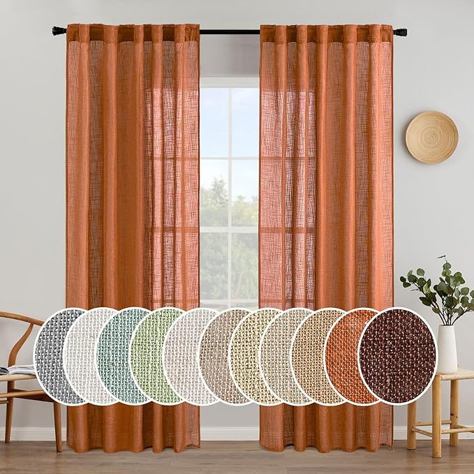 MIULEE Orange Fall Curtains 52x84 Inch 2 Panels by MIULEE