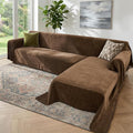 2 Pieces Sectional Couch Covers L Shaped Cover XXXL Coffee | Thick Washable by Unknown