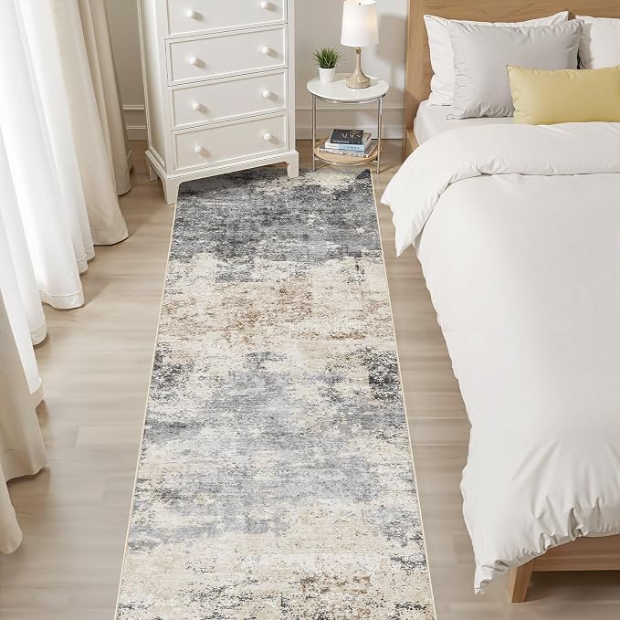 LOONGRUG Runner Rug 2x6 Washable Non-Slip Kitchen Neutral Modern Rug | Abstract - Image 6