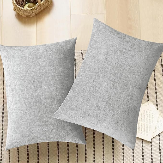 CaliTime Decorative Throw Pillow Covers 26 X 20 Inches Moonbeam Gray | Pack of 2 - Image 5