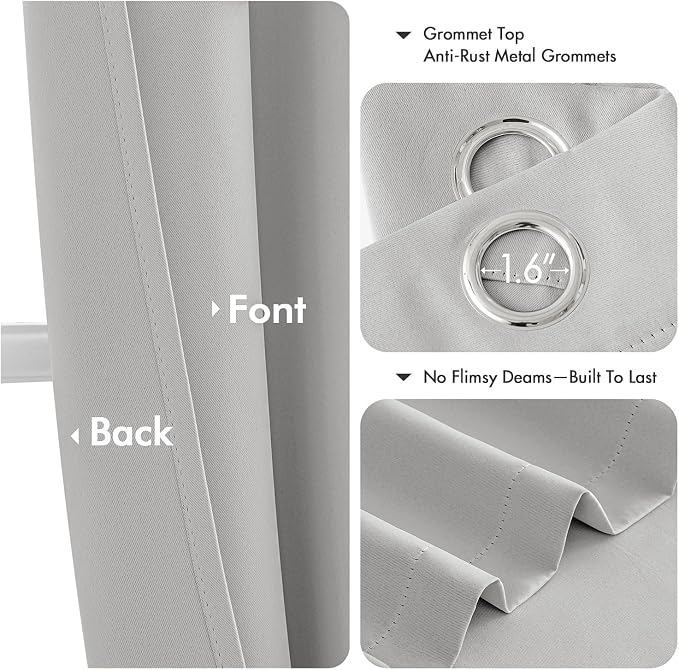 MIULEE Blackout Curtains for Bedroom 2 Panels 40 x 84 Inch Long Silver | - Image 4