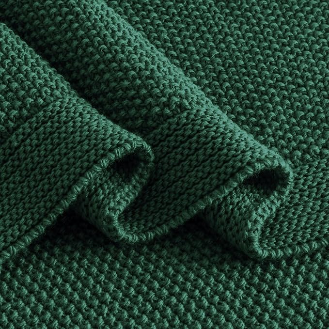 CozeCube Christmas Green Seed Stitch Throw Blanket 50"x60", Farmhouse Decor | - Image 8
