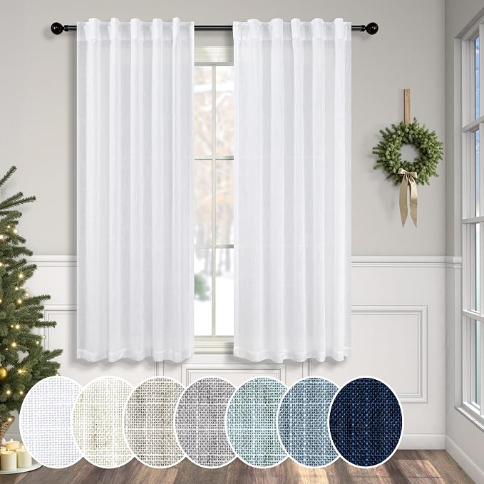 Pitalk White Curtains 38 Inch Width - Image 7