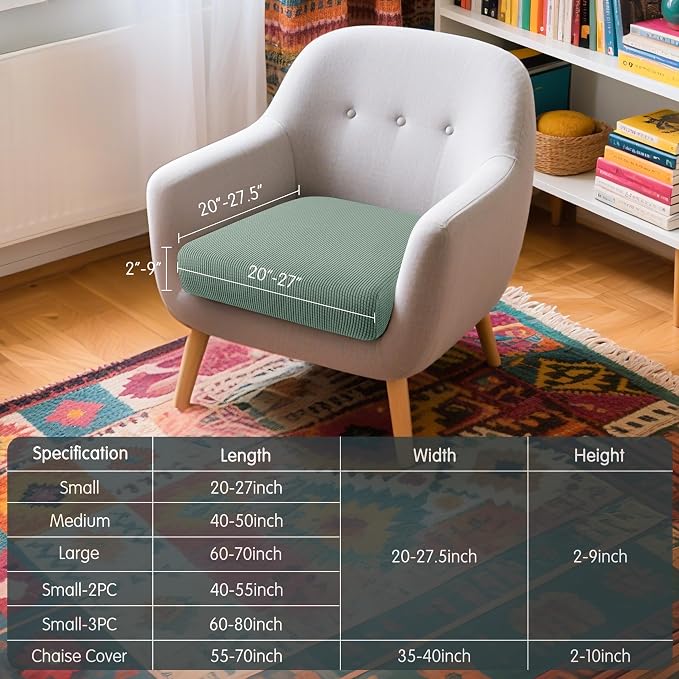 Hokway Couch Cushion Covers Stretch Cushion Covers Sofa Seat Cushion Slipcover - Image 3