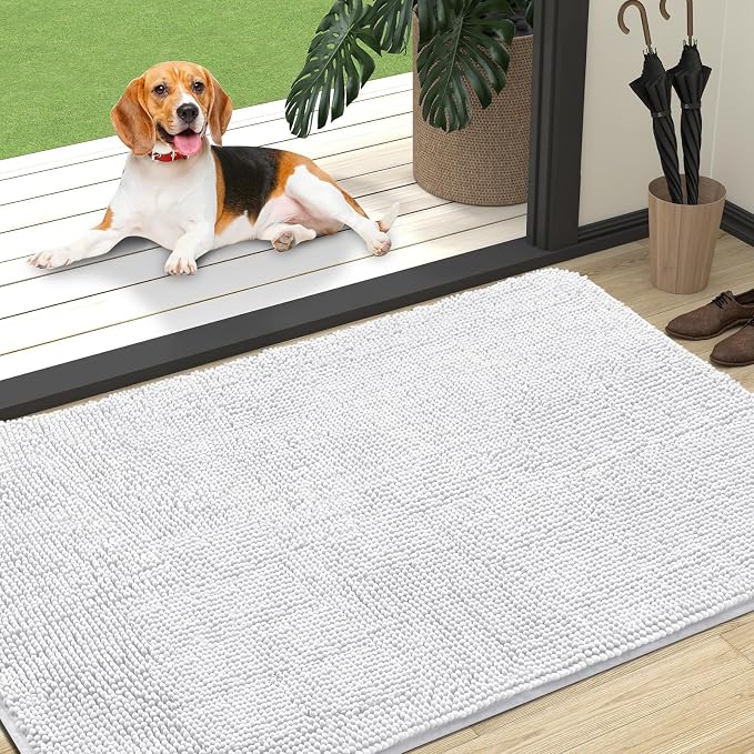 OLANLY Dog Door Mat for Muddy Paws 47x32, Super Absorbent Chenille Mud Mat | by OLANLY