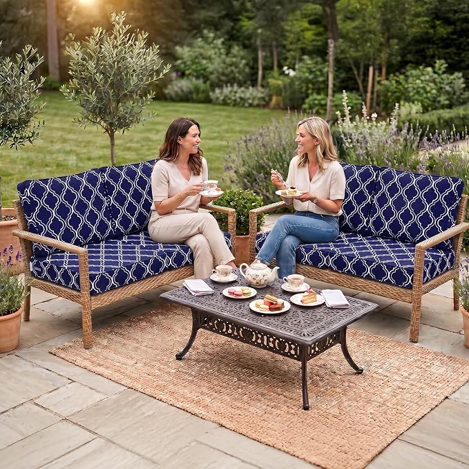 8Pcs Patio Cushion Covers Stretch Outdoor Furniture Protector Slipcovers | - Image 2