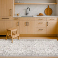 Washable Light Gray & Sage 2'6"x8' Wide Runner Rugs by HazoHaus