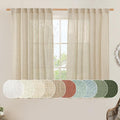 Semi Sheer Linen Curtains 54 Inch Length 2 Panels, 52 x 54 Inch | Light by LAMIT