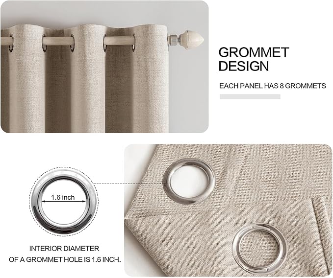 MIULEE 100% Blackout Linen Curtains - Image 4