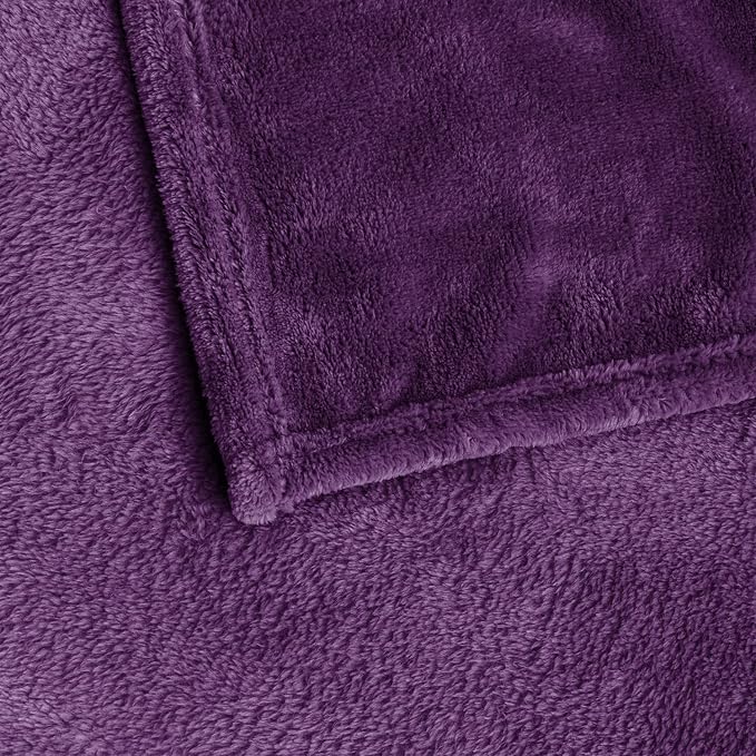 BEDELITE Fleece Blanket Soft Plush King Size Bed Blanket Purple 108"x90" | - Image 6