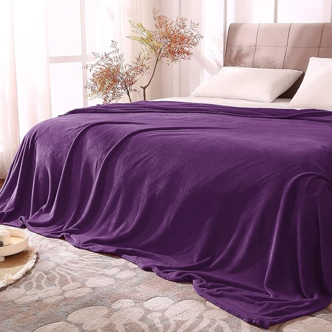 BEDELITE Fleece Blanket Soft Plush King Size Bed Blanket Purple 108"x90" | by BEDELITE