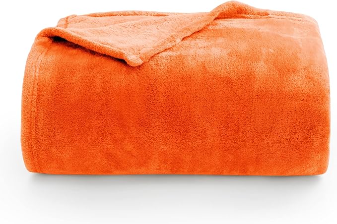 BEDELITE Fleece Blanket Soft Fall Twin Size Blanket Orange 60"x80" | Ultra Soft - Image 8