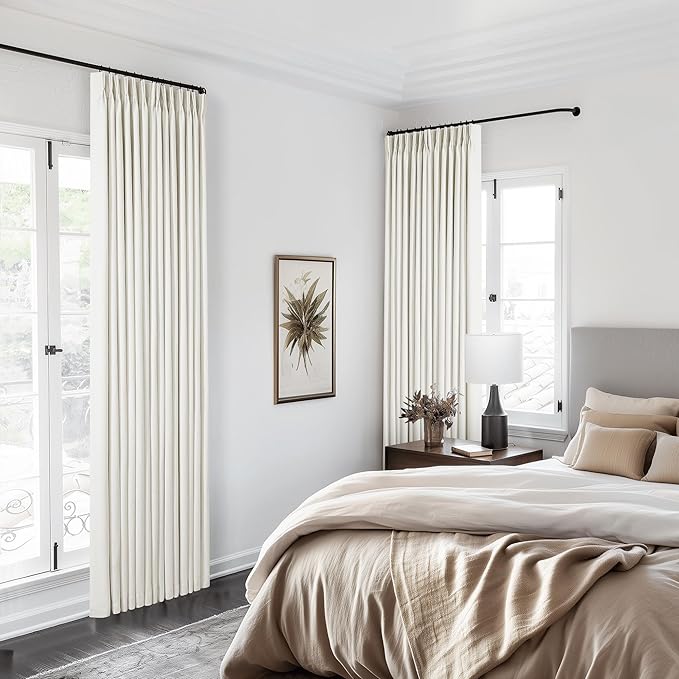 102 Inches Long Pinch Pleated Linen Blackout Curtains - Image 9