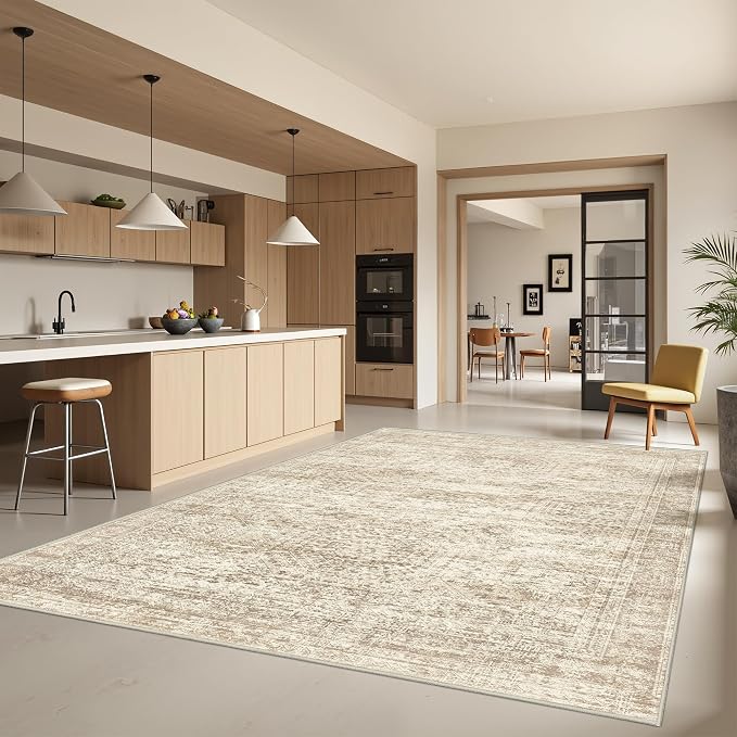 5x7 Area Rugs for Living Room, Large Washable Rug, Dining Room, Low Pile - Image 3