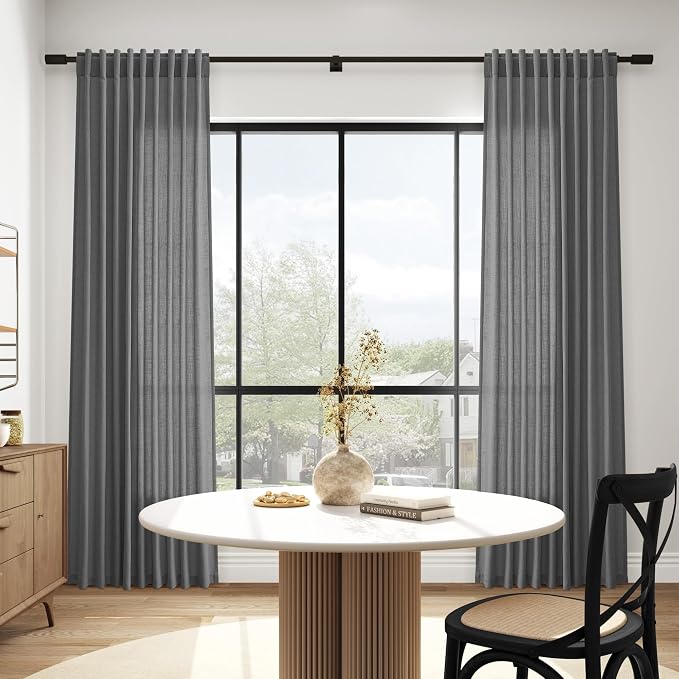 Blazer Grey Linen Curtains 72 Inch Long - Image 6