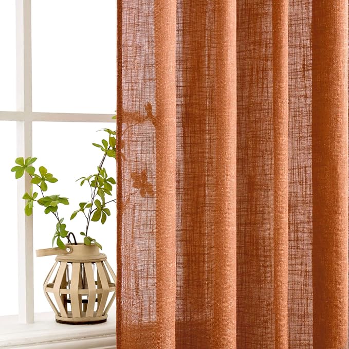 MIULEE Orange Fall Curtains 52x84 Inch 2 Panels - Image 5