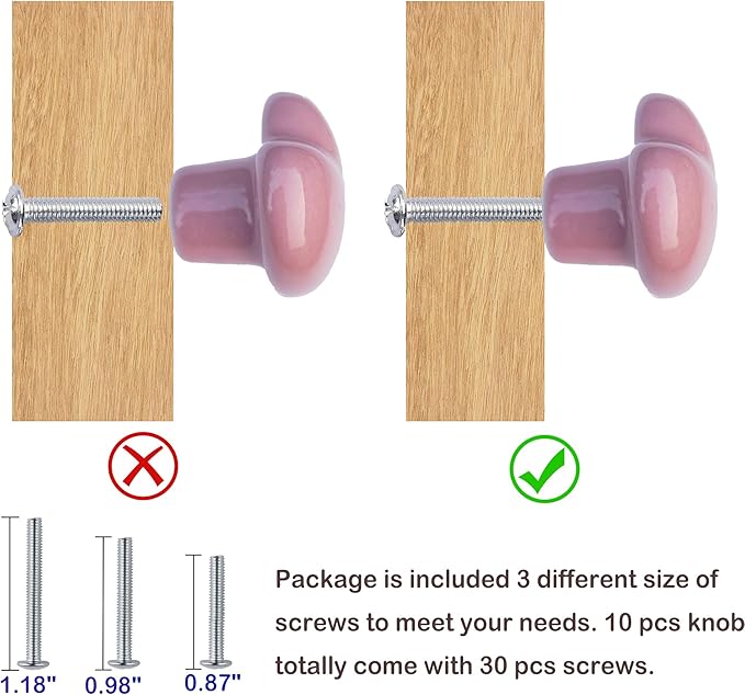 Ceramic Drawer Knobs Heart Shape Colorful Heart Cabinet Dresser Pulls Handles with 3 Sized Screws, Kitchen Furniture Knobs for Closet Cupboard Wardrobe (Mixed Color, 10 Pack)